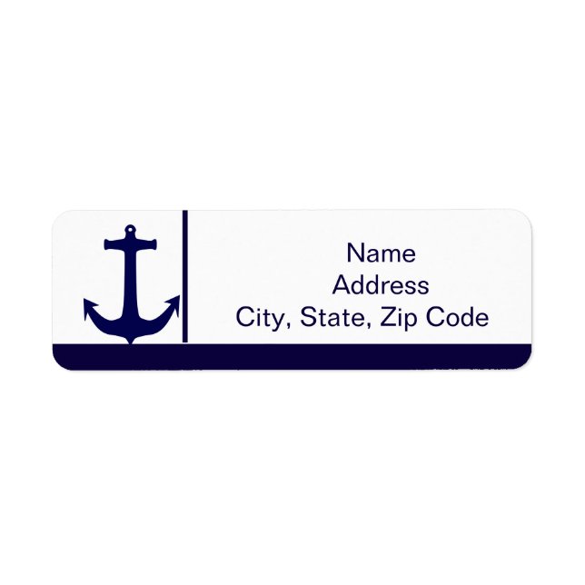 Étiquette Ancre nautique Adresse marine (Devant)