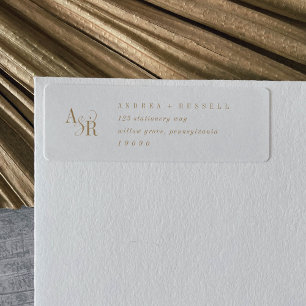 Étiquette ANDREA Simple Gold Monogram Retourner les étiquett