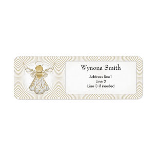 Étiquette Ange de Noël d'or de Grace Filigree