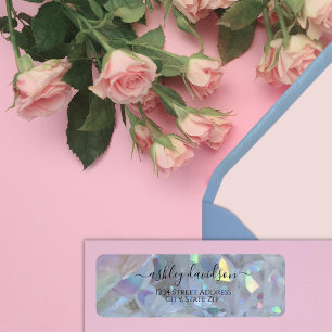Étiquette Angel Aura Quartz Crystal Return Adresse Label