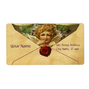 Étiquette ANGEL HEART WAX SEAL PARCHMENT Saint Valentin