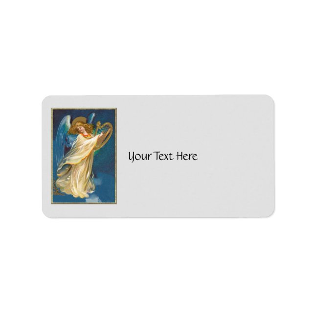 Étiquette Angel Jouant De La Musique Sur Une Harpe (Devant)