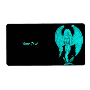 Étiquette Angel, Noir et Vert design