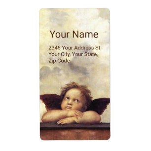Étiquette ANGEL / Winged Cherub and Clouds ,Raffaello Sanzio