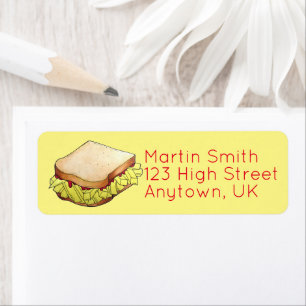 Étiquette Anglais Chip Shop Sandwich Butty Takeaway UK Food