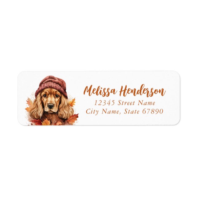 Étiquette Anglais Cocker Spaniel Dog Retourner l'adresse Éti (Devant)