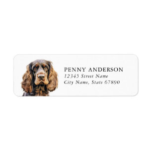 Étiquette Anglais Cocker Spaniel Dog Retourner l'adresse Éti