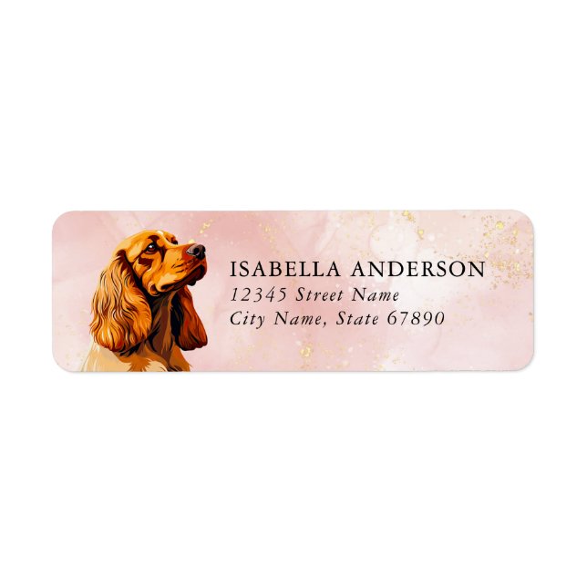 Étiquette Anglais Cocker Spaniel Dog Retourner l'adresse Éti (Devant)