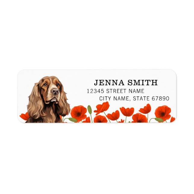 Étiquette Anglais Cocker Spaniel Retourner l'adresse Étiquet (Devant)