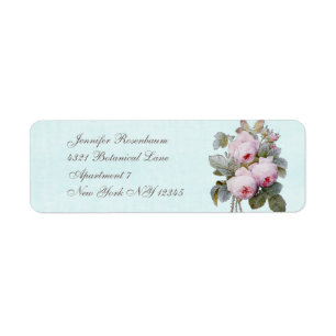 Étiquette Anglais Rose Bouquet Vintage Botanique Personnalis