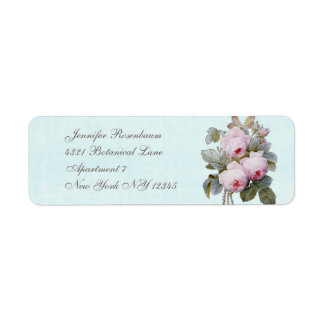 Étiquette Anglais Rose Bouquet Vintage Botanique Personnalis