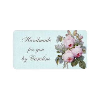 Étiquette Anglais Rose Vintage Botanique Custom