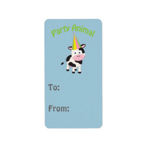 Étiquette Animal de fête ! Vache