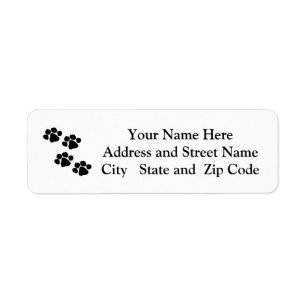 Étiquette Animal Paw Prints Label
