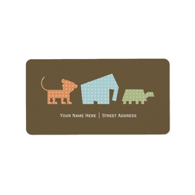 Étiquette Animaux caricaturaux (Devant)