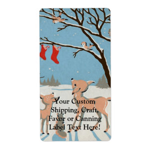 Étiquette Animaux de forêt d'hiver