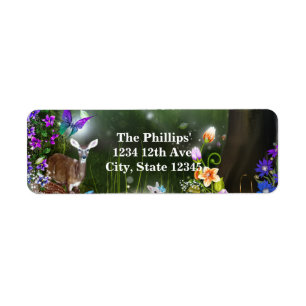 Étiquette Animaux de forêt enchantés fête de fantaisie
