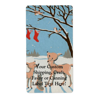 Étiquette Animaux de la forêt d'hiver