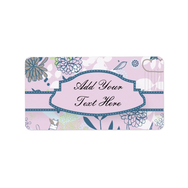 Étiquette Animaux et fleurs (Devant)