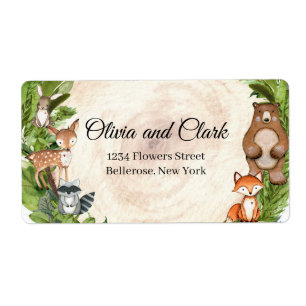 Étiquette Animaux forestiers bois rondelle tranche verdure b