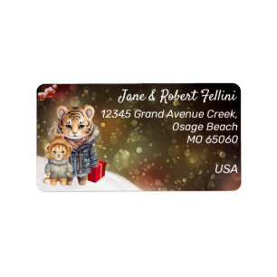 Étiquette Animaux sauvages Hiver rêve cadeau festif personna