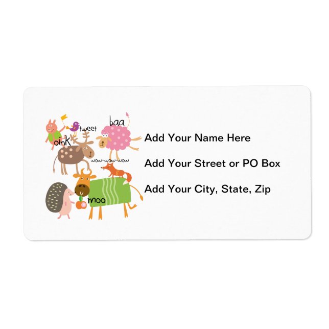 Étiquette Animaux stupides (Devant)