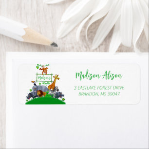 Étiquette Animaux Wild One Jungle verdure safari hiver