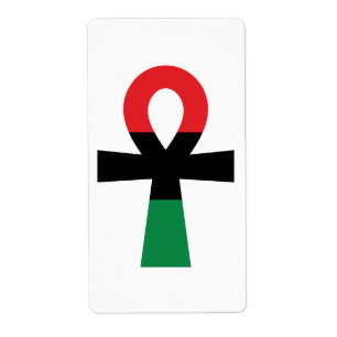 Étiquette Ankh rouge, noir et vert