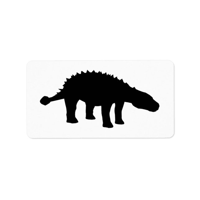 Étiquette Ankylosaurus Dino Dinosaur Silhouette (Devant)