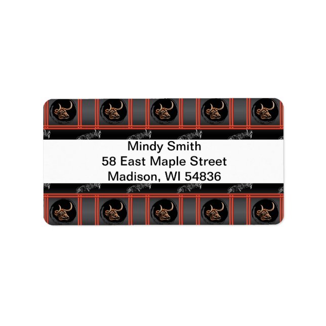 Étiquette Année chinoise du boeuf - Fort (Devant)