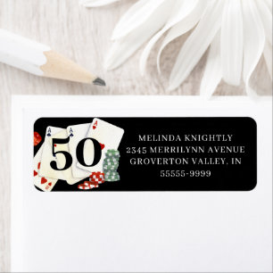 Étiquette Anniversaire Casino Poker Party