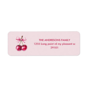 Étiquette Anniversaire de Cherry Pink
