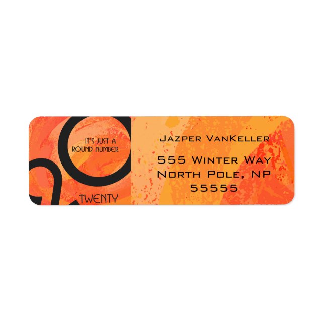 Étiquette Anniversaire de la décennie orange (Devant)