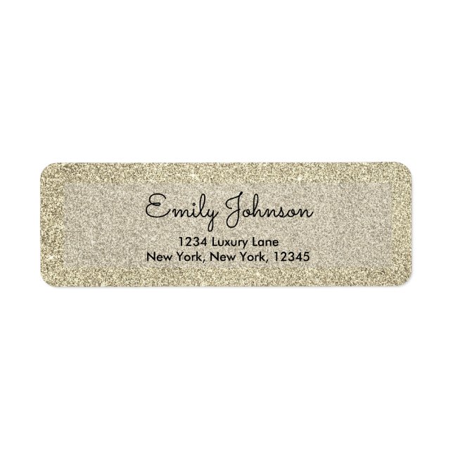 Étiquette Anniversaire de l'or Faux Parties scintillant étin (Devant)