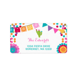 Étiquette Anniversaire mexicain de fiesta d'étiquettes de