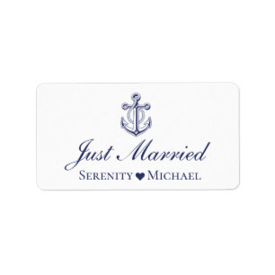 Étiquette Annonce de mariage Anchor Nautical Just Married