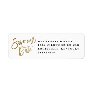 Étiquette Annonce de sauvegarde de date moderne en calligrap