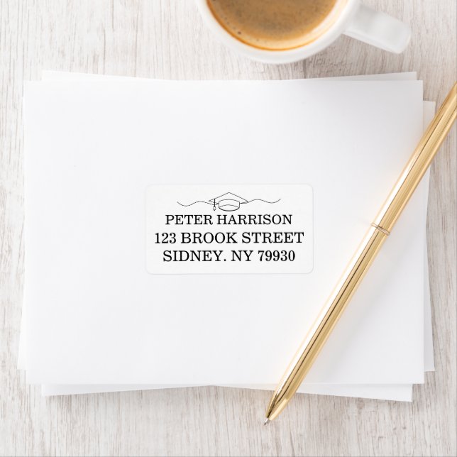 Étiquette Annonces de diplômés et Invitations personnalisés (En situation)