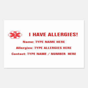 Étiquette antiallergique rouge Sticker