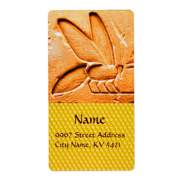 ÉTIQUETTE ANTIQUE EGYPTIENNE HONEY BEE BEEKEEPER (Devant)