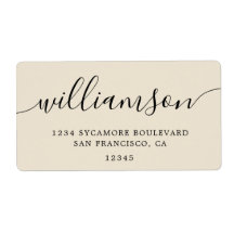 Antique White Modern Script Famille Adresse de ret