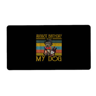 Étiquette Août Anniversaire Avec Mon Irlandais Wolfhound Dog