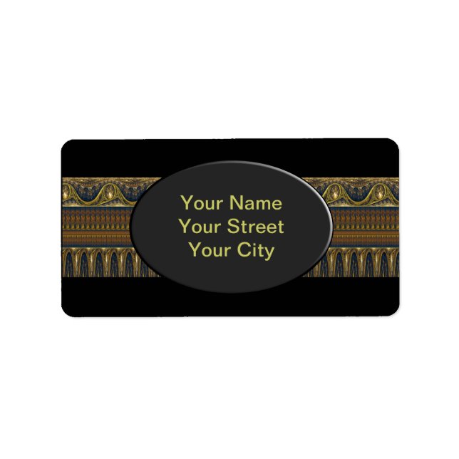 Étiquette Apophyse Fractal Border ART - bleu antique (Devant)