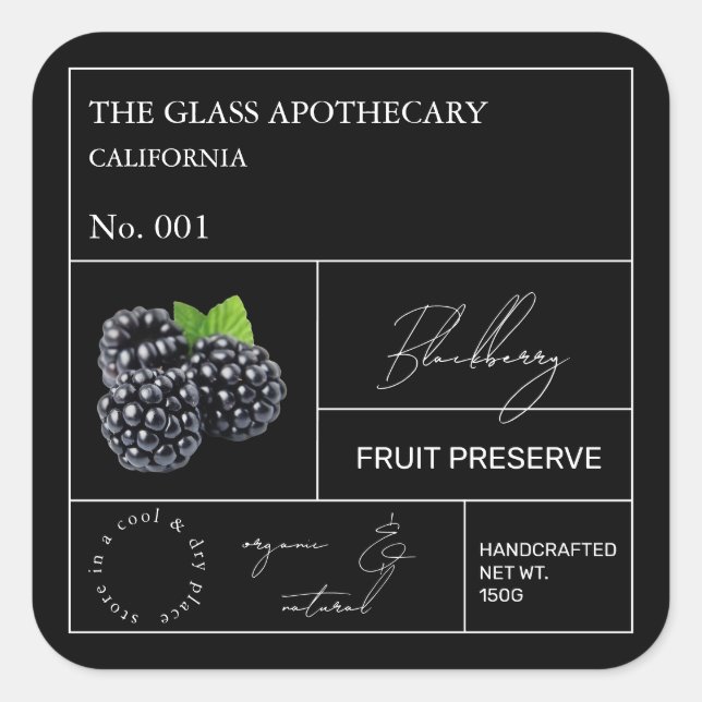 Étiquette Apothecary Blackberry (Devant)