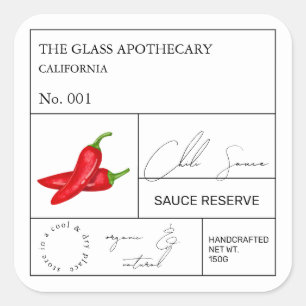 Étiquette Apothecary Hot Chili