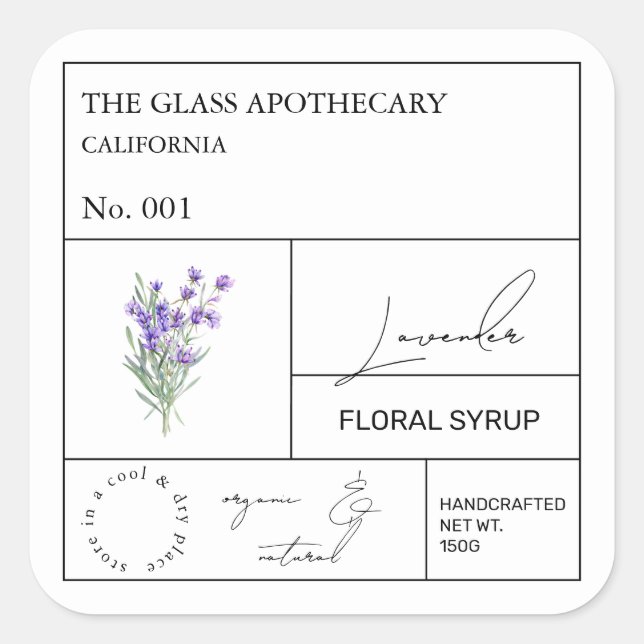 Étiquette Apothecary Lavender (Devant)