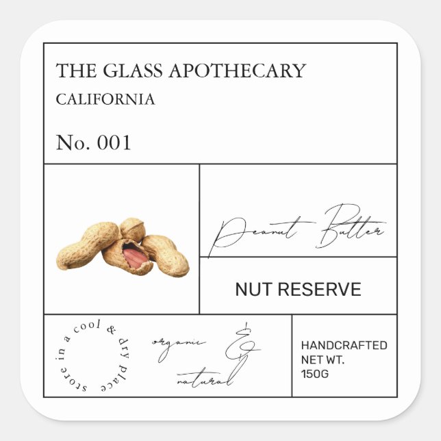 Étiquette Apothecary Peanut (Devant)