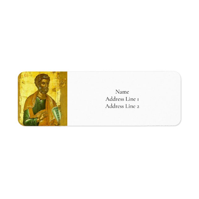 Étiquette Apôtre Pierre Icône byzantine Orthodoxe chrétienne (Devant)