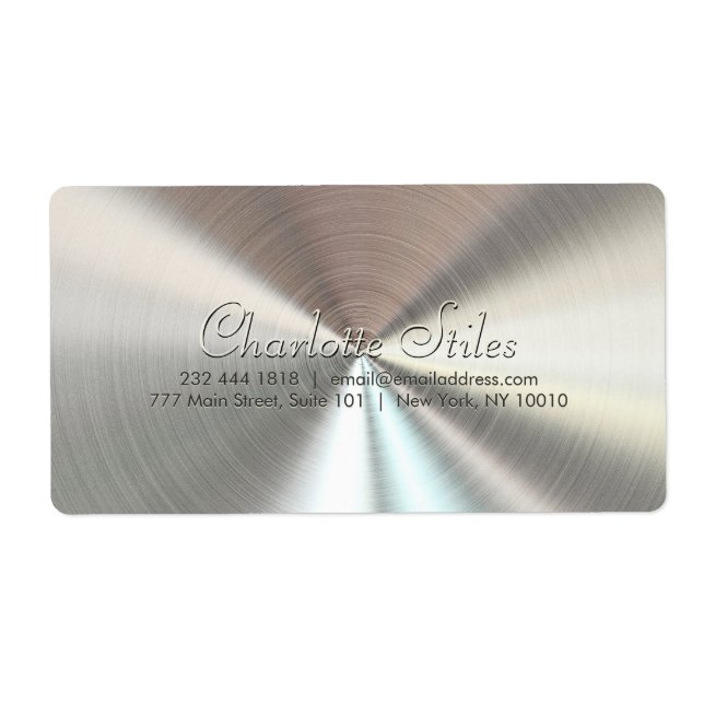 Étiquette Apparence métallique radiale personnalisée - Chrom (Devant)