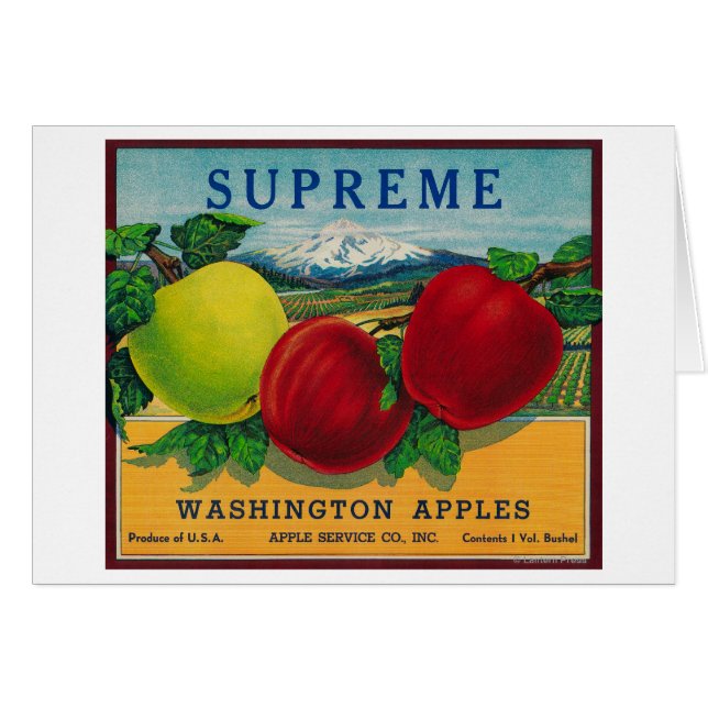 Étiquette Apple suprême - État de Washington (Devant horizontal)